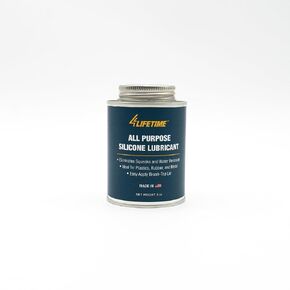 4Lifetime Multipurpose Automotive Silicone Lubricant for Rubber, Metal, Glass, and Plastic Surfaces, Brush Top Can - 8 oz.