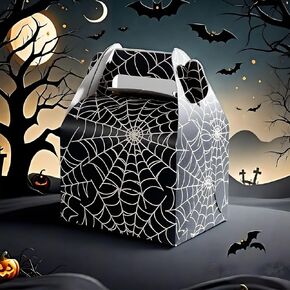 Nipura Halloween Party Candy Treat Joxs ، وزينة الحفلات للأطفال والأطفال صناديق التغليف الإبداعية ، و Goodie Box مناسبة لـ Halloween ، و Sumpkin موضوع Candy Box (صندوق الحلوى على غرار العنكبوت - 12 PCS.)