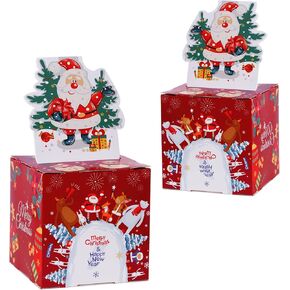 2 عبوة أموال عيد الميلاد مع 100pcs أكياس شفافة مفاجأة الهدايا مربع الهدايا السحب للأطفال البالغين - طرق ممتعة لإعطاء النقود مثل أحبائك