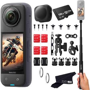 Insta360 X4 BMW Motorrad Limited Edition Motorcycle Bundle- 8K Waterproof 360 Action Camera with 1/2" 48MP Sensors, 8K 360 HDR |Includes Motorcycle Bundle, Selfie Stick, Lens Guards, Lens Cap (512GB) in Kuwait