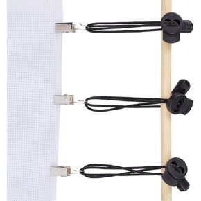 DELORIGIN 10 Set Stretch Clip for Cross Stitch, Black Cross-Stitch Side Clips, Side Tensioners Clips for Scroll Frames, Side Tensioners for Embroidery Frames Needlework Cross Stitch Embroidery in Saudi Arabia