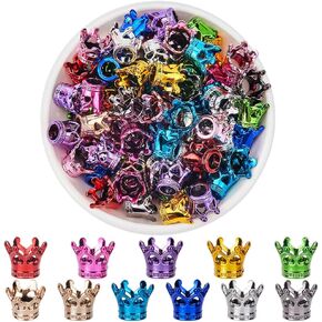 100pcs التاج حبة أكريليك بؤرية الخرز بائسة 12x14mm ملونة البلاستيك الفضة الذهبية التاج قبعات القبعة على شكل قلم الفاصل فضفاض