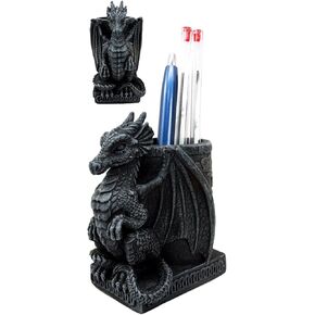 Ebros Medieval Fantasy Smaug Dragon Studery Statue Throptic Dragons Organizer Office Desktop Pen Pency حامل القلم 4.75 "طويل القوطية Gargoyle Sentry
