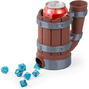 برج Dug Dice Tower - Tower Dice Rolling Tower ، لألعاب DND وألعاب الطاولة ، وحامل المشروبات ، و Roller Tavern Style Board Roller ، ويأتي مع زهر متعدد السطوح ، بني / رمادي ، BGRS02