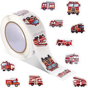 500 PCS Fire Truck Truck Stickers ملصقات إطفاء مضاد للماء Roll Roll admive Fire Car Engine مركبات الملصقات Firefighter Form