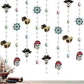 Cheerland Pirate Garland Party Party Decorations Skull Treasure Box شنقا لافتة لافتة لافتة خلفية الصيف للاحتفال بأزياء الهالوين صيد القراصنة موضوعات حفلة عيد ميلاد 4 أجهزة الكمبيوتر