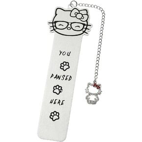 Cute Bow Kitty Cat Borkmark-you هنا إكسسوارات كتاب Pawsed ， دراسة القرطاسية والإشارات المرجعية ، وهي هدية لابنة طالبة من محبي كتب الأنيمي (Clotful Cat)
