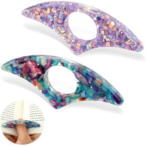 2 PCS Rhinestones Thumb Book Page Holder ، حاملي صفحة الكتب ، إكسسوارات الكتب لعشاق القراءة ، Glitter Diamond Protting Book Thumb ، هدايا ذات مغزى لعشاق المعلمين الطلاب