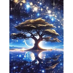 مجموعات الطلاء من Skyboda Diamond للبالغين ، DIY Life of Tree Diamond Art Kits Complete Round Drill Gem Art Miamond Crafts for Home Wall Art Decor 12 × 16inch