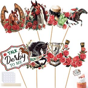 100 PCS Horse Cupcake Toppers و Horse Racing Cake Toppers و Pespetizers Tusingpicks Sticks Decorations Party