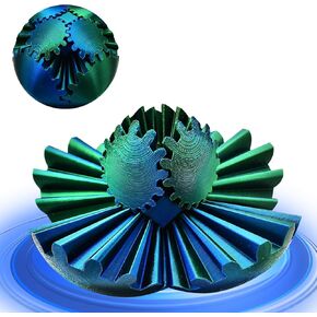 3D Printed Gear Ball,Funny Spin Ball Cube Fidget Toy,Activity Gear Sphere Fidget Spinner Hand Toy,Executive Desk Toys,Creative Gift (Green)