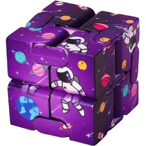Cube Infinity Cubes Linfinity Clocks سلس للركض لممارسة الأصابع ، وتخفيف الإجهاد القلق Office Desk Toys Space Purple Purple Life Your