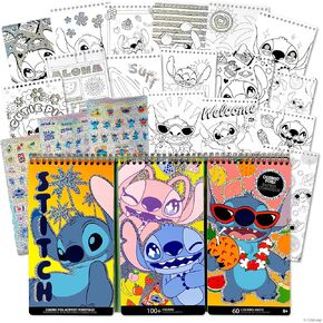 Fashion Angels Disney Stitch 3-in-1 Cosmic Foil Activity Portfolio Set, Includes 60 Coloring Sheets, 100+ Holographic Stickers & More, Fun Craft for Kids