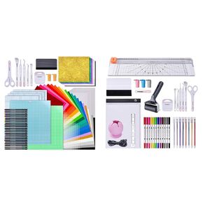 GO2CRAFT Bundle 90Pcs Vinyl Accessories Bundle and Tools for Cricut Makers and All Explore Air and 37Pcs Ultimate Essential Tool Set