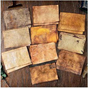 20Pcs Hand-Dyed Mottled Junk Journal Paper for Scrapbook Supplies, Vintage Double-Sided Lined Writing Paper, Aged Book Pages for Scrapbooking, Journaling Kit, Collage Ephemera Stationery Decor