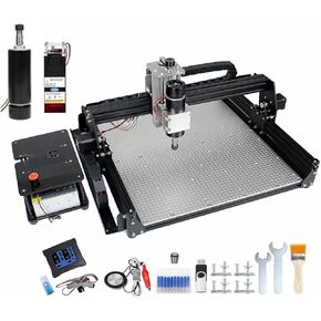 CNCTOPBAOS 2 in 1 CNC 4540 CNC Router Engraver Machine,20W Module&500W Motor Milling Cutting Engraving on Stainless Steel,Aluminum,Acrylic,MDF,Wood,Metal w/Touchscreen Offline Controller/Limit Switch