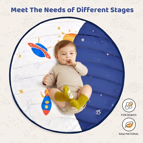 2PM SPORTS Cow Theme Baby Play Mat, Tummy Time Mat for Infant Newborn, Baby Play Gyms & Playmats for 0-3 3-6 6-12 Months, Activity Mat 5 Detachable Toys, Non Slip Gym Mat Easy to Install & Clean in Saudi Arabia
