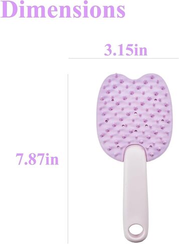 Cat Brush for Shedding Dog Brush Hair Cleaning Comb Bath Massage Tool for Shedding & Grooming, Remove Loose Hair, Cat Shape, Silicone Bristles (Purple) in Saudi Arabia