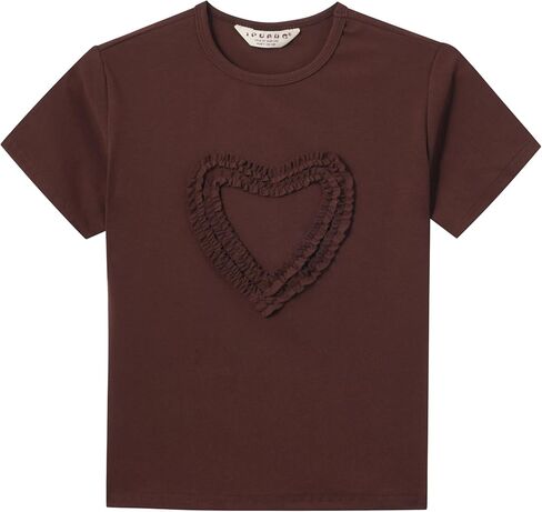 Ipuang Girls Heart-shaped Short Sleeve T-Shirt in Kuwait