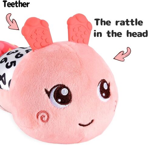 Infant Baby Musical Stuffed Animal Activity Soft Toys with Multi-Sensory Crinkle, Rattle and Textures for 0-3-6-12 Months Developmental Toys, Caterpillar, Purple in Saudi Arabia