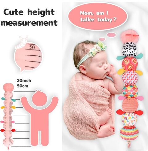 Infant Baby Musical Stuffed Animal Activity Soft Toys with Multi-Sensory Crinkle, Rattle and Textures for 0-3-6-12 Months Developmental Toys, Caterpillar, Purple in Saudi Arabia