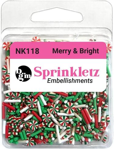 Buttons Galore Sprinkletz Polymer Clay Pieces for DIY Slime Add Ins Craft Embellishments 36 Grams 1500 Pieces - Christmas (Merry & Bright) in Saudi Arabia
