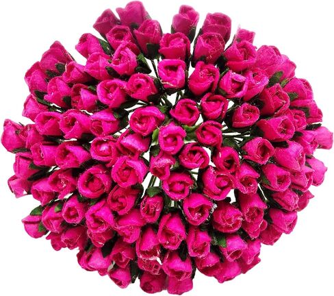 PL مجموعة من 100 Tiny Rose Buds Mulberry Paper Flower Rose-Set2 Craft Handmade Size 0.15 "سجل قصاصات صغير جدًا للعديد من مشاريع Card Craft (501 صفراء حمراء) in Kuwait
