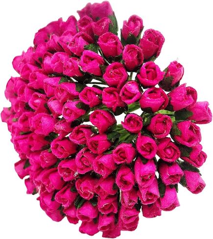 PL مجموعة من 100 Tiny Rose Buds Mulberry Paper Flower Rose-Set2 Craft Handmade Size 0.15 "سجل قصاصات صغير جدًا للعديد من مشاريع Card Craft (501 صفراء حمراء) in Kuwait