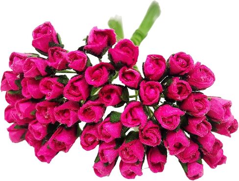PL مجموعة من 100 Tiny Rose Buds Mulberry Paper Flower Rose-Set2 Craft Handmade Size 0.15 "سجل قصاصات صغير جدًا للعديد من مشاريع Card Craft (501 صفراء حمراء) in Kuwait