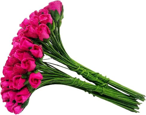 PL مجموعة من 100 Tiny Rose Buds Mulberry Paper Flower Rose-Set2 Craft Handmade Size 0.15 "سجل قصاصات صغير جدًا للعديد من مشاريع Card Craft (501 صفراء حمراء) in Kuwait
