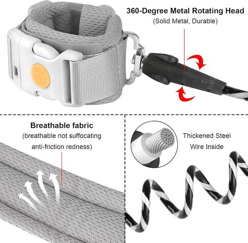 Accmor Anti Lost Wrist Link with Induction Lock, 2 Packs Upgraded Toddler Leash, Reflective Kids Wrist Leash for Baby Boys Girls, Child Walking Wristband Leash with Magnetic Unlock Design for Outdoor in Kuwait
