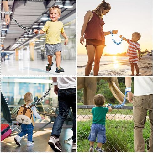 Accmor Anti Lost Wrist Link with Induction Lock, 2 Packs Upgraded Toddler Leash, Reflective Kids Wrist Leash for Baby Boys Girls, Child Walking Wristband Leash with Magnetic Unlock Design for Outdoor in Kuwait