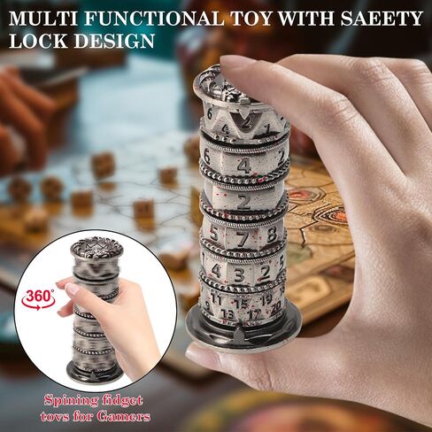 Pagoda Dice Spinner, 7 in 1 Metal Unique Roulette Dice for Sci-Fi, War, Crime Theme Tabletop Games in Saudi Arabia