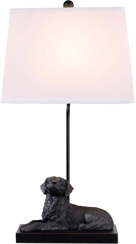 YANIC Desk Lamp with Black Dog Statue, Resin Lamp for Bedroom, 3 Way Dimmable Rotary Switch, Home Décor Accents for Living Room, Office, Dormitory, Reading Room (24061) in Saudi Arabia