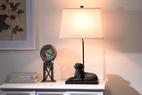 YANIC Desk Lamp with Black Dog Statue, Resin Lamp for Bedroom, 3 Way Dimmable Rotary Switch, Home Décor Accents for Living Room, Office, Dormitory, Reading Room (24061) in Saudi Arabia