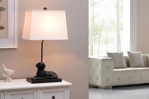 YANIC Desk Lamp with Black Dog Statue, Resin Lamp for Bedroom, 3 Way Dimmable Rotary Switch, Home Décor Accents for Living Room, Office, Dormitory, Reading Room (24061) in Saudi Arabia