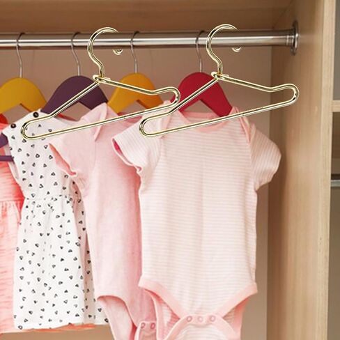 20pcs Coat Hangers Miniature Little Doll Suit Small Doll Hangers Doll Dress Mini Hangers Ornaments Mini Doll Clothes Hangers Iron Wire Doll Small House Wardrobe, Golden in Kuwait