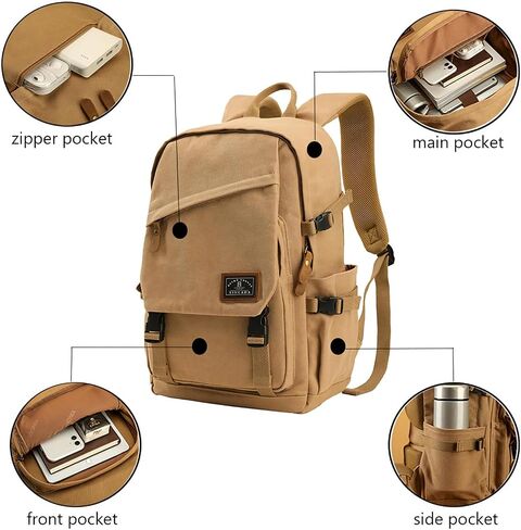 XINCADA 15.6 inch Canvas Laptop Backpack Waterproof Fashion Durable Travel backpacks Rucksack for Men&Women Backpack in Saudi Arabia