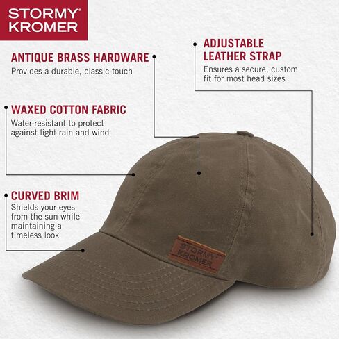 Stormy Kromer The Waxed Adjustable Curveball Cap – Baseball Hat with Adjustable Leather Tab in Saudi Arabia