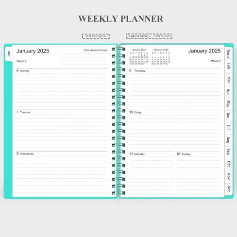 Cheericome Planner 2025-2026, Monthly Weekly Planner Runs January 2025 to June 2026, 2025-2026 Planner with PP Cover and Elastic Bond, 18 Monthly Planner, Teal Monthly Planner Calendar in Saudi Arabia
