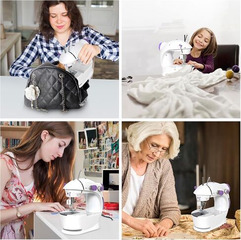 ماكينة خياطة صغيرة للمبتدئين من إيزيبيرج، ماكينة خياطة أوتوماتيكية سهلة الاستخدام بسرعتين مع طاولة توسيع وأداة خياطة، مناسبة للعائلة والسفر in Kuwait