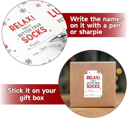 White Christmas Name Tags - Self-Adhesive Stickers, 120pcs, 6 Designs, 3x2inch, Perfect for Envelope Seals & Gift Presents in Kuwait