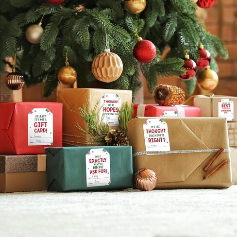 White Christmas Name Tags - Self-Adhesive Stickers, 120pcs, 6 Designs, 3x2inch, Perfect for Envelope Seals & Gift Presents in Kuwait
