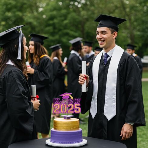 فئة بيشيدا من 2025 كعكة توت أدوات التخرج ديكورات كعكة تهنئة 2025 سوداء الذهب بريق الثانوية/الكلية/لوازم حفل التخرج العليا in Saudi Arabia