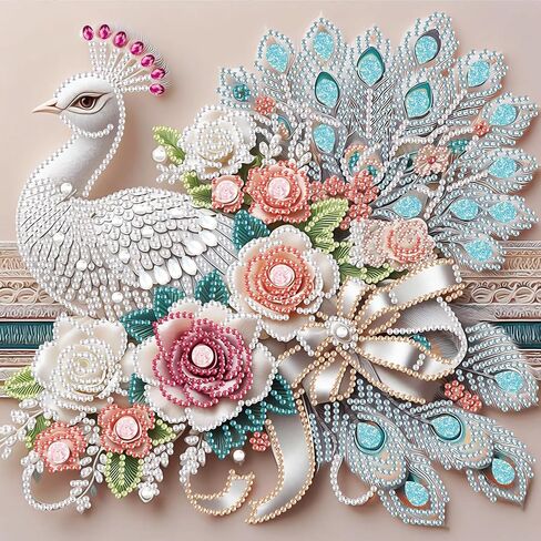 LazyFold Special Shape Diamond Art Kits for Beginners, Diamond Art Painting Kits for Adults Peacock, Crystal Rhinestones Diamond Art Painting for Home Wall Decoration Gift 12×12inch in Saudi Arabia