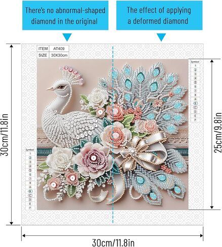 LazyFold Special Shape Diamond Art Kits for Beginners, Diamond Art Painting Kits for Adults Peacock, Crystal Rhinestones Diamond Art Painting for Home Wall Decoration Gift 12×12inch in Saudi Arabia