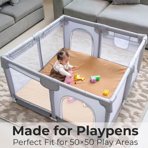 Padded Baby Play Mat for Floor with Plush Fabric - Soft Foam Baby Mat for Comfort and Safety - Ideal for Playrooms and Nurseries (Rust) in Saudi Arabia