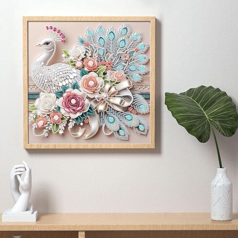 LazyFold Special Shape Diamond Art Kits for Beginners, Diamond Art Painting Kits for Adults Peacock, Crystal Rhinestones Diamond Art Painting for Home Wall Decoration Gift 12×12inch in Saudi Arabia