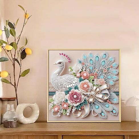 LazyFold Special Shape Diamond Art Kits for Beginners, Diamond Art Painting Kits for Adults Peacock, Crystal Rhinestones Diamond Art Painting for Home Wall Decoration Gift 12×12inch in Saudi Arabia