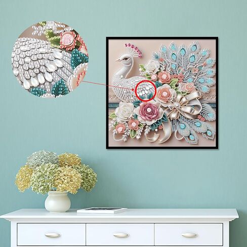 LazyFold Special Shape Diamond Art Kits for Beginners, Diamond Art Painting Kits for Adults Peacock, Crystal Rhinestones Diamond Art Painting for Home Wall Decoration Gift 12×12inch in Saudi Arabia